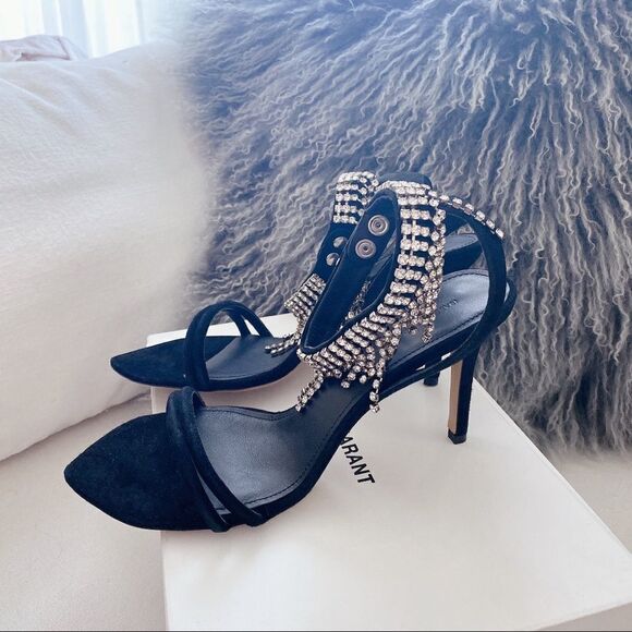 Isabel Marant atura rhinestone fringe suede sandal - Picture 10 of 15